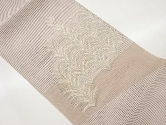 JAPANESE NAGOYA OBI FOR SUMMER / TSUZURE / WOVEN ABSTRACT YOUNG PINE